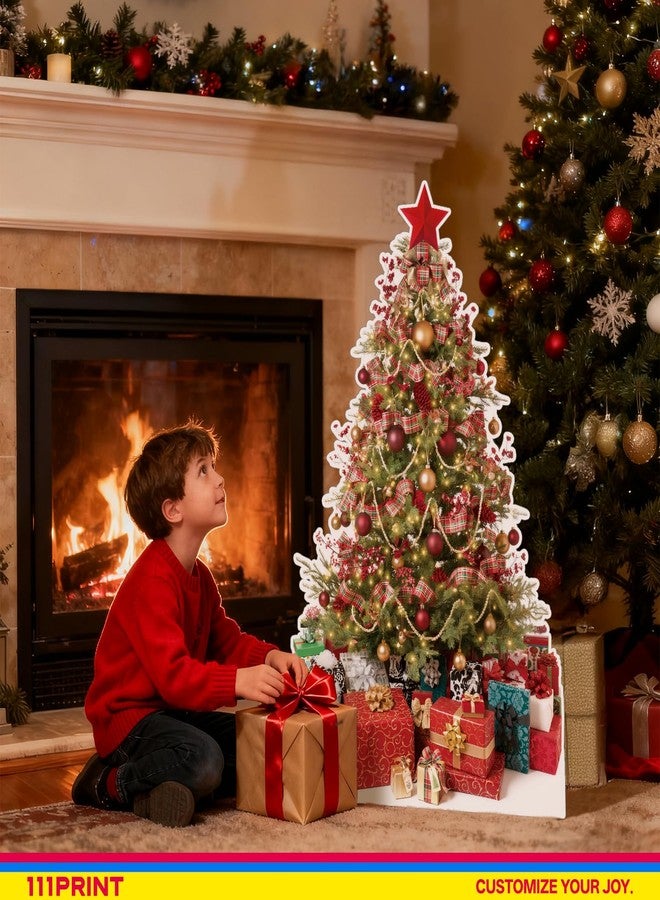 111PRINT Life Size Christmas Tree 5FT Cardboard Cutout Standee, Xmas Decorations Photo Props for Party, Celebration Indoor & Outdoor Decor, 1 Piece Coroplast - Image 5
