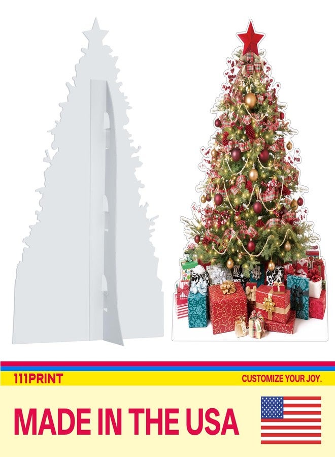 111PRINT Life Size Christmas Tree 5FT Cardboard Cutout Standee, Xmas Decorations Photo Props for Party, Celebration Indoor & Outdoor Decor, 1 Piece Coroplast - Image 3