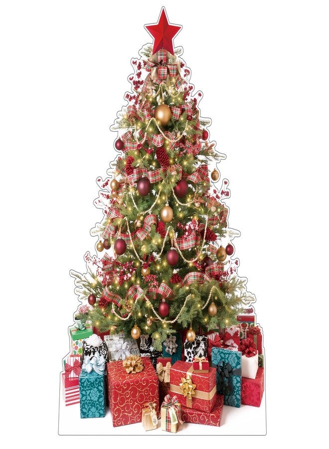 111PRINT Life Size Christmas Tree 5FT Cardboard Cutout Standee, Xmas Decorations Photo Props for Party, Celebration Indoor & Outdoor Decor, 1 Piece Coroplast - Image 1