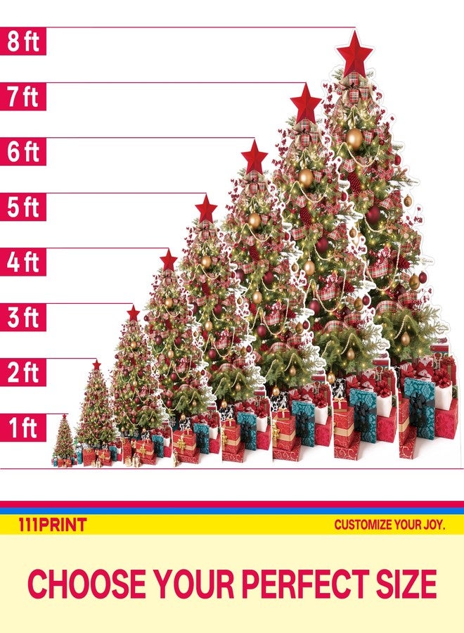 111PRINT Life Size Christmas Tree 5FT Cardboard Cutout Standee, Xmas Decorations Photo Props for Party, Celebration Indoor & Outdoor Decor, 1 Piece Coroplast - Image 2