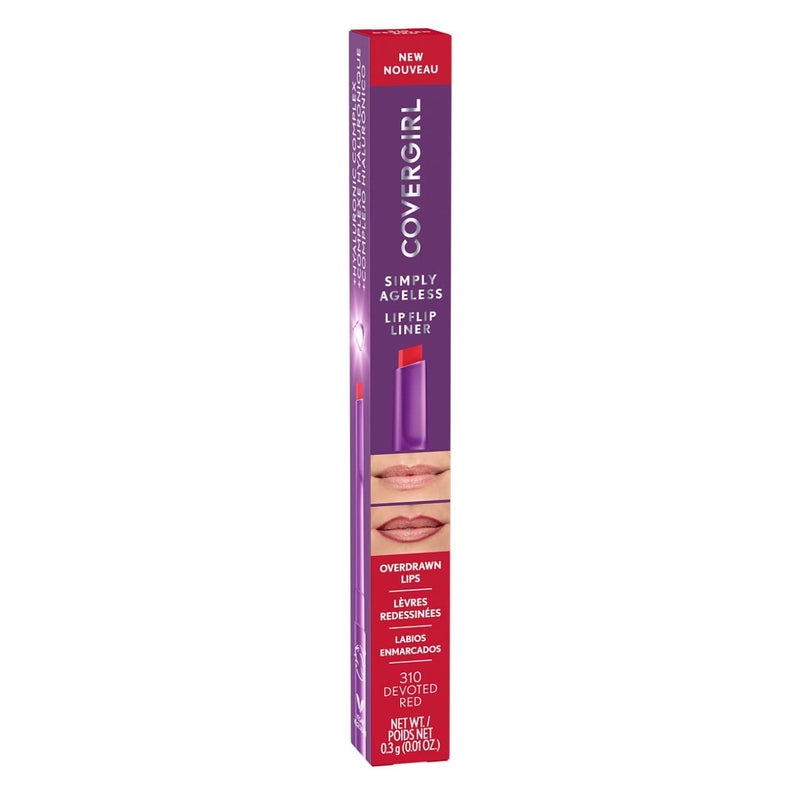 COVERGIRL Simply Ageless Lip Flip Liner, Devoted Red, Pack of 1 - Image 2