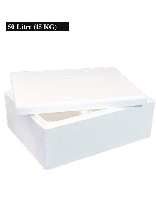 We Happy 15 Kg Thermocol Ice Box Outdoor Polystyrene Cool Box Picnic Thermo Cooler Container, Fishing Ice Bucket Capacity 50 Litres, Comes in Assorted Sizes  - Image 1
