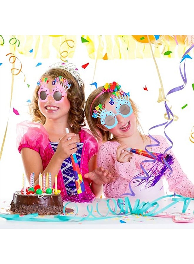 2 Pack Happy Birthday Sunglasses,Lovely Birthday Cupcake Glasses for Kids Birthday Photo Props Birthday Party Decorations(Pink,Blue) - Image 4
