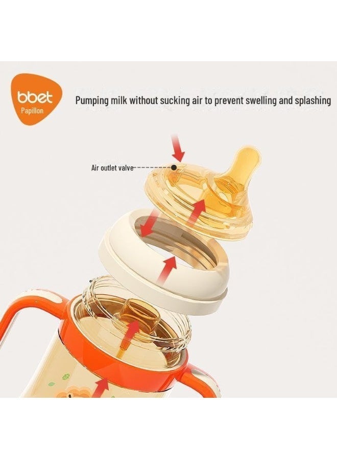 Twisoo Silicone Baby Feeding Bottle with Handle – 280ml Wide-Neck Newborn Bottle, Medium-Flow Teat, BPA-Free, Infant Straw Bottle for Easy Grip & High Capacity Feeding - Image 3