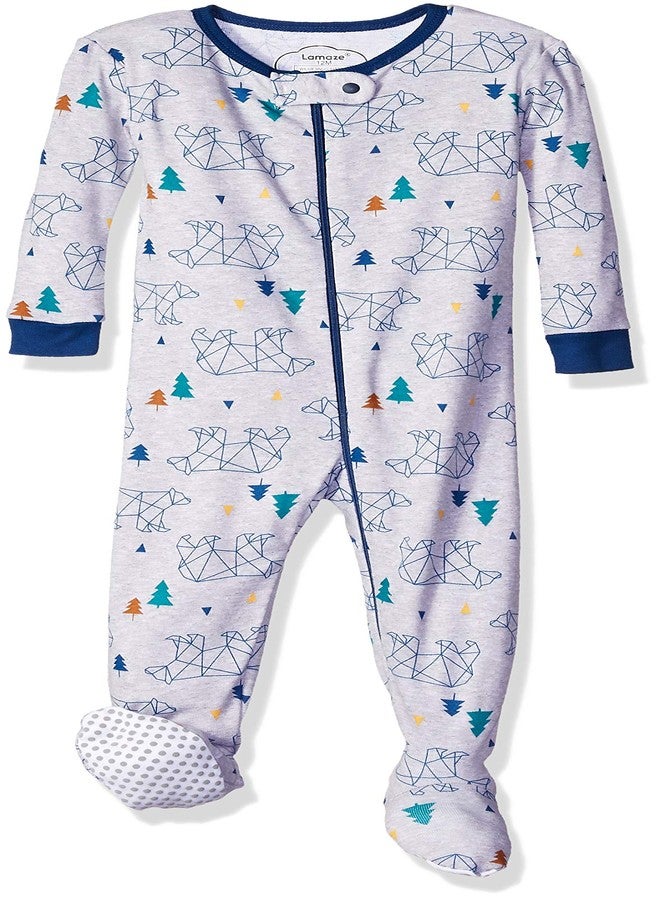 Lamaze Baby Boy's Organic Baby/Toddler Girl, Boy, Unisex Stretchie Pajamas Sleepwear, Gray Print, 12M - Image 2