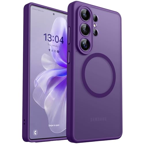 CANSHN Designed for Samsung Galaxy S26 Ultra Case (6.9 inch), Upgraded [Full Camera Protection] [Compatible with Magsafe] [Translucent Matte] Shockproof Protective Phone Cover, Deep Purple - Image 1