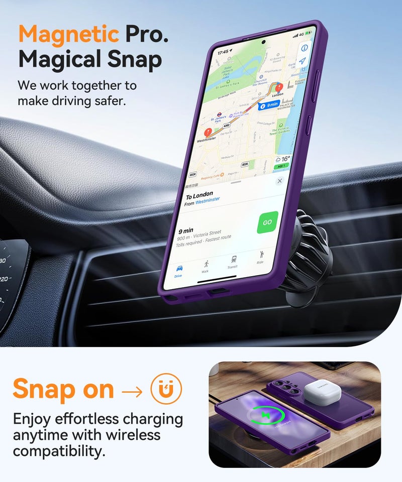 CANSHN Designed for Samsung Galaxy S26 Ultra Case (6.9 inch), Upgraded [Full Camera Protection] [Compatible with Magsafe] [Translucent Matte] Shockproof Protective Phone Cover, Deep Purple - Image 5