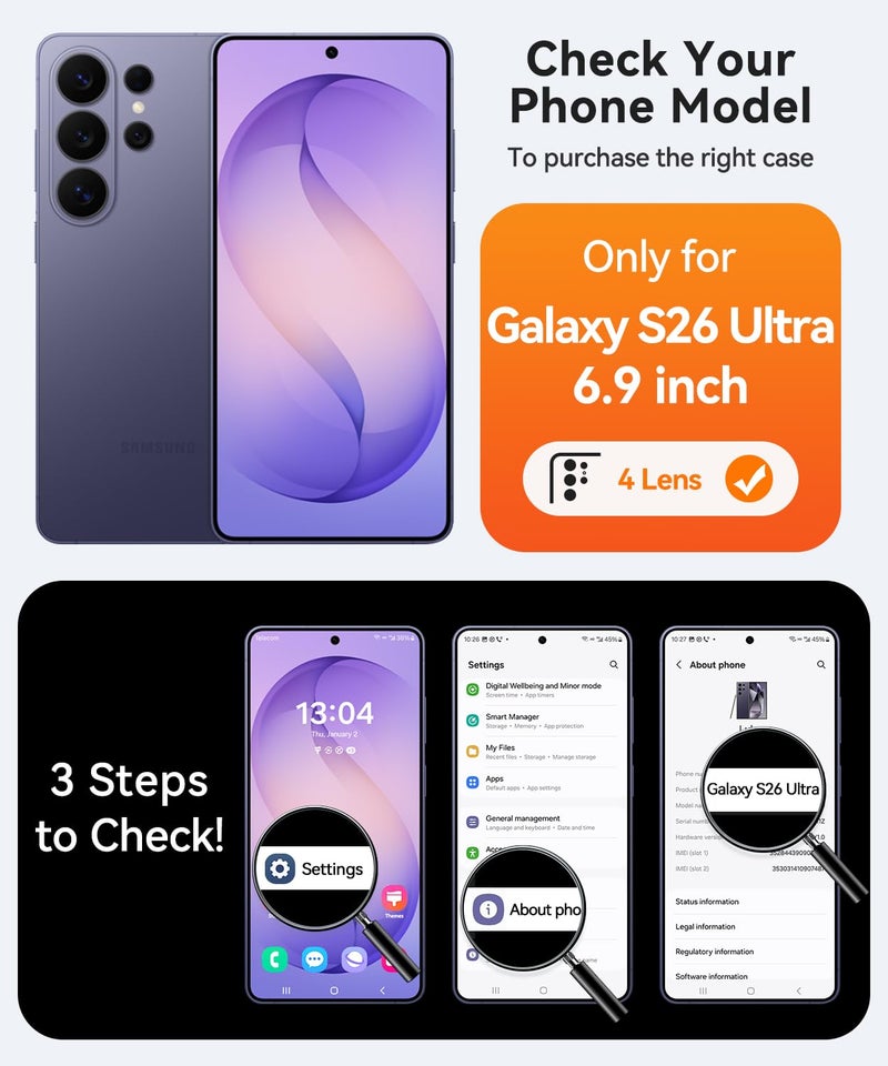 CANSHN Designed for Samsung Galaxy S26 Ultra Case (6.9 inch), Upgraded [Full Camera Protection] [Compatible with Magsafe] [Translucent Matte] Shockproof Protective Phone Cover, Deep Purple - Image 2