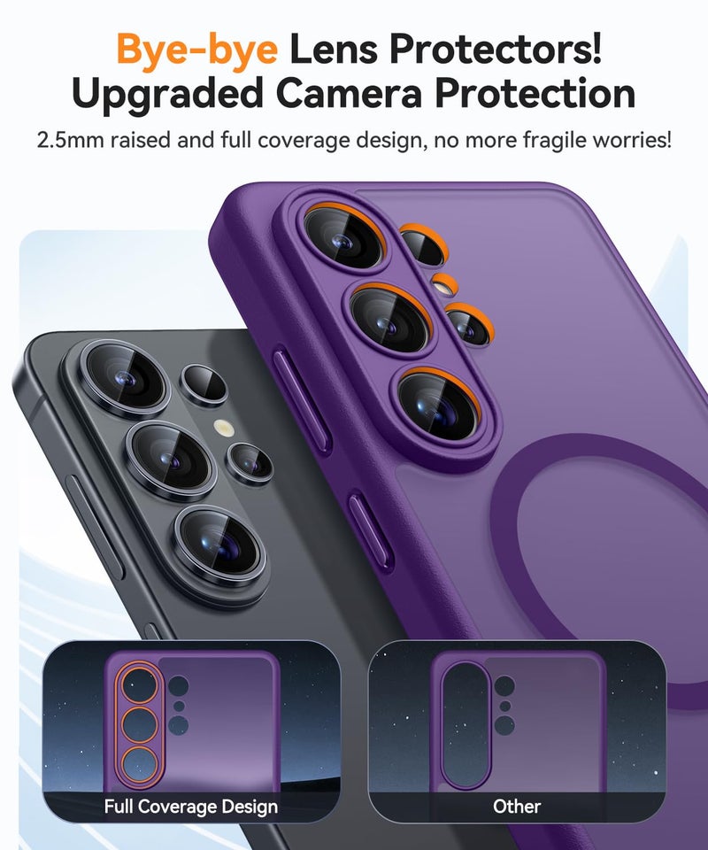 CANSHN Designed for Samsung Galaxy S26 Ultra Case (6.9 inch), Upgraded [Full Camera Protection] [Compatible with Magsafe] [Translucent Matte] Shockproof Protective Phone Cover, Deep Purple - Image 3