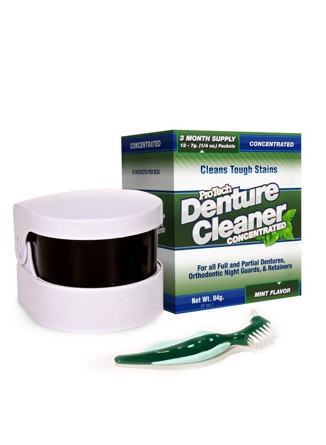 Protech Pro Tech Removable Appliance Care Kit, Denture, Retainer, & Aligner and Cleaning Bundle with Ultrasonic Denture Retainer Cleaner, Brush, Solution, Informational Brochure, Pack of 3 - Image 1