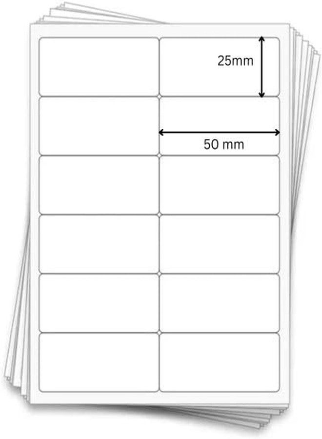 Semana 200 Pcs Non-Residue Vinly Sticker NTR, 50X25 mm (2x1 inches), Pearl White Self Adhesive Paper Stickers - Image 1