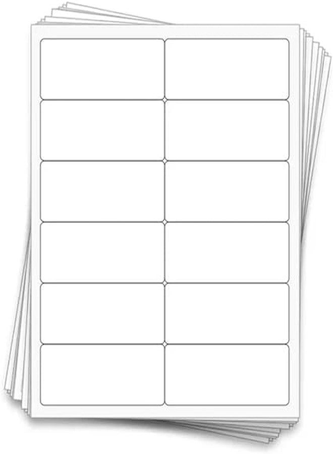 Semana 200 Pcs Non-Residue Vinly Sticker NTR, 50X25 mm (2x1 inches), Pearl White Self Adhesive Paper Stickers - Image 2