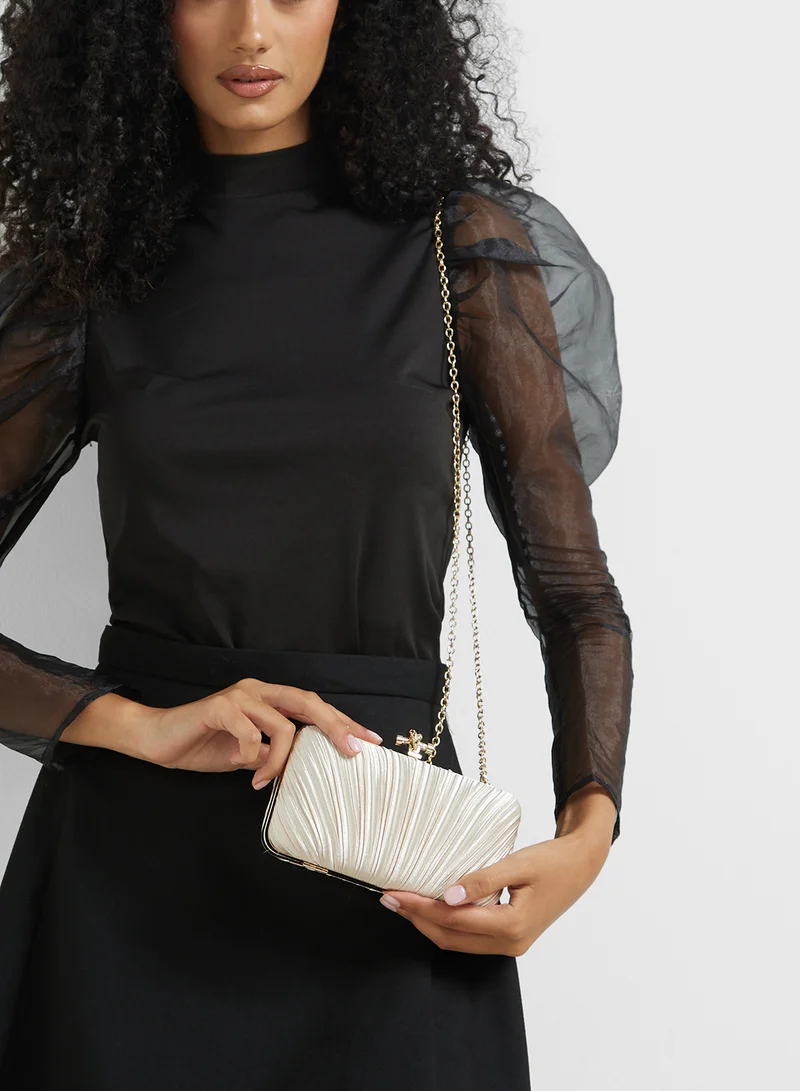 ELLA Pleated Clutch Bag With A Sling