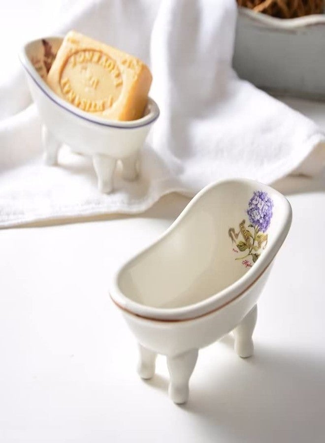dodococa 1 Piece 5.6" Ceramic Mini Clawfoot Slipper Bathtub Soap Dish Vintage Decortative Soap Dish - Image 4