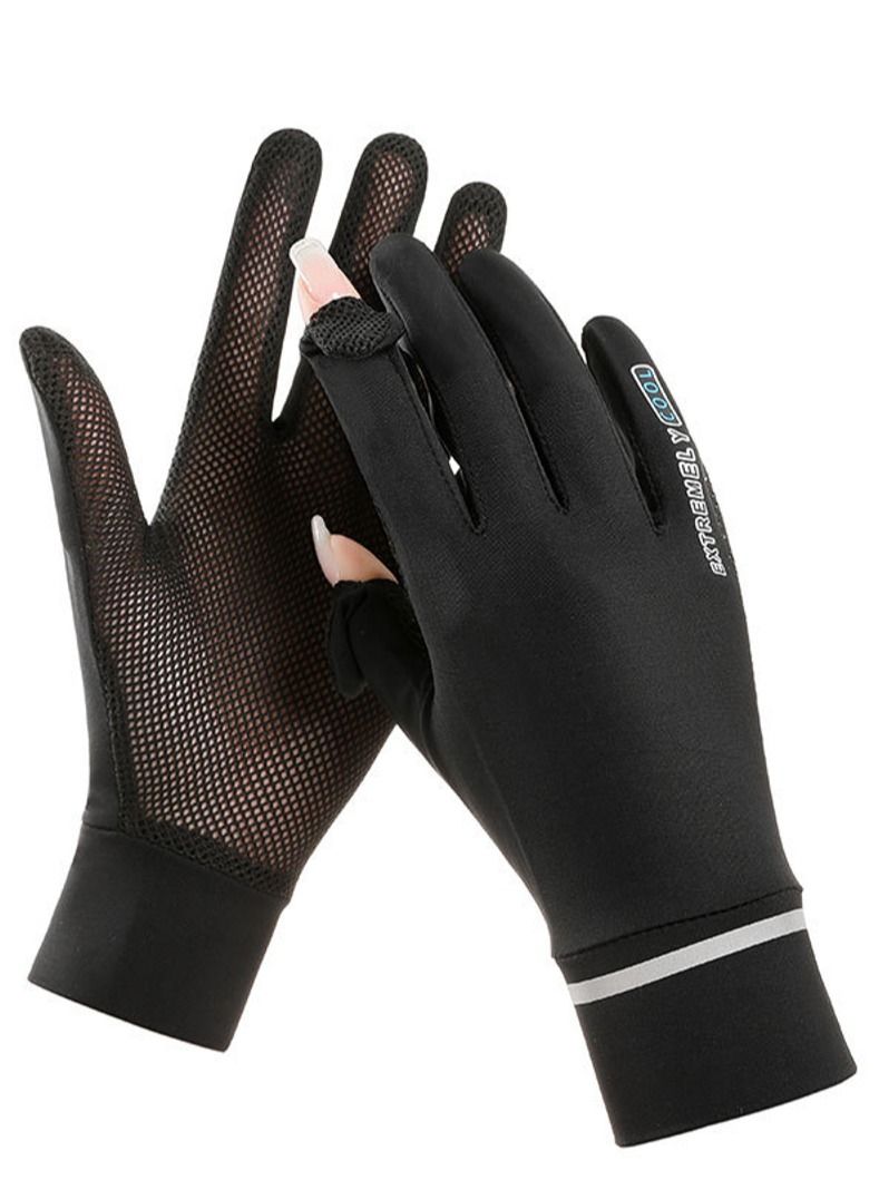 Generic 1-Pair UV Protection Women's Driving Gloves Black  - Image 1