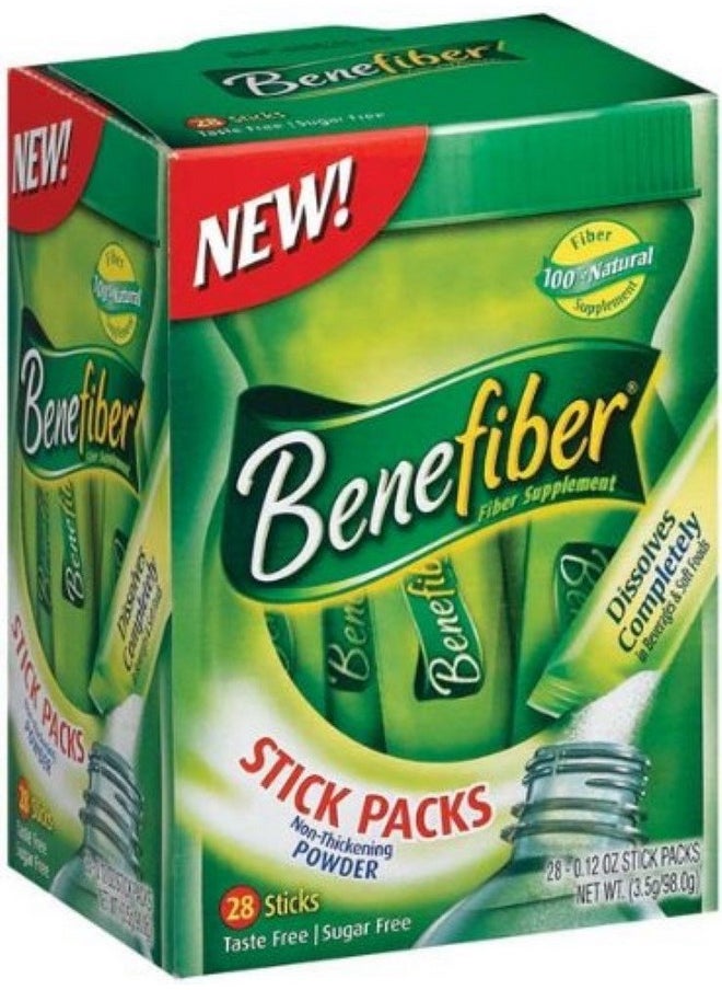 Benefiber Fiber Sugarfree On The Go Stick Packs Unflavored 28 Ea Pack Of 3 