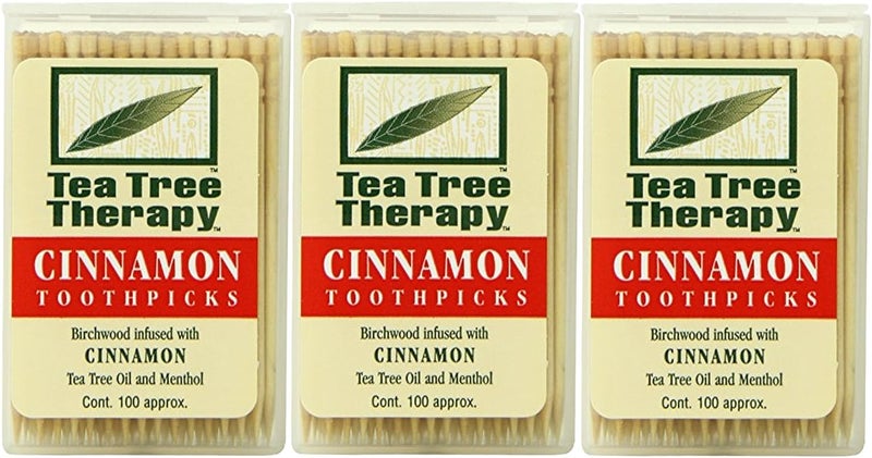 Tea Tree Therapy Toothpicks Cinnamon 100 Count 3Pack - Image 2