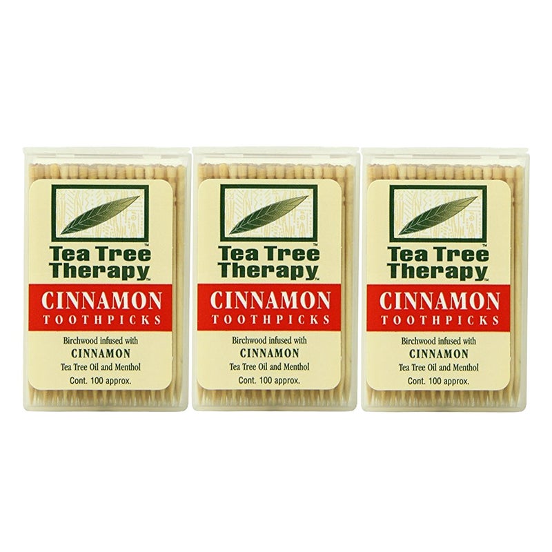 Tea Tree Therapy Toothpicks Cinnamon 100 Count 3Pack - Image 1