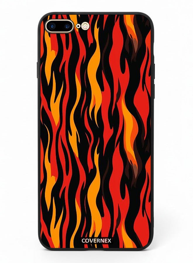 Covernex Apple iPhone 8 Plus Protective Case Cover Printed Featuring Stylized Flame Pattern - Image 2