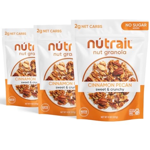 NuTrail Nut Granola Cereal, Cinnamon Pecan, No Sugar Added, Gluten Free, Grain Free, Keto, Low Carb, Healthy Breakfast 8 oz. 3 Count - Image 1