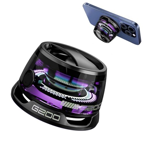 Hounyoln 2 Pcs G200 Magnetic Bluetooth Speaker,Multifunctional Portable Mini Speaker with Multi RGB Color Light Show-3D Surround Sound Effect,Phone Stand for iPhone, Android, TWS Pairing - Image 2