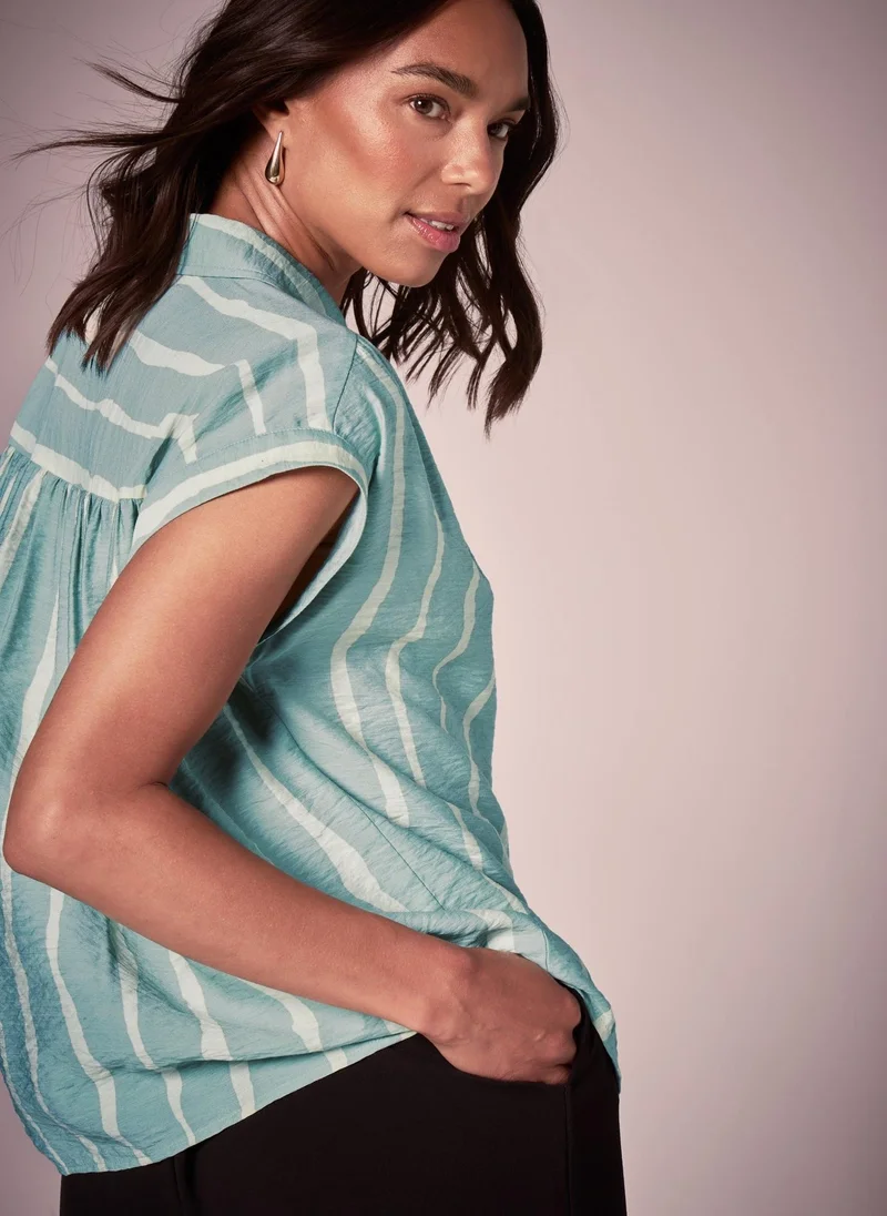 Matalan Et Vous Sage Stripe Blouse