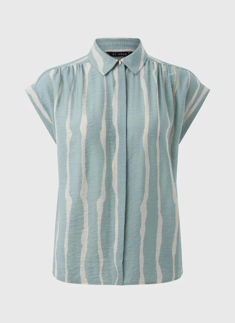 Matalan Et Vous Sage Stripe Blouse