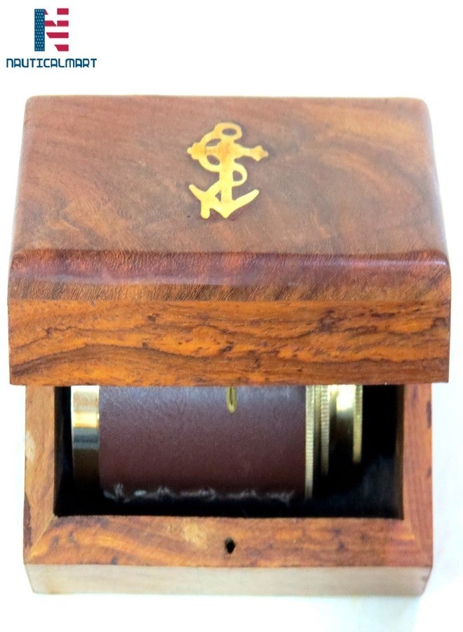 NAUTICALMART Antique Marine Small Brass Telescope 6" with Wooden Box Pirate Nautical Handheld Telescope for Adventure Enthusiasts, Monocular Nautical Decor for Gifting, Travellers - Image 4