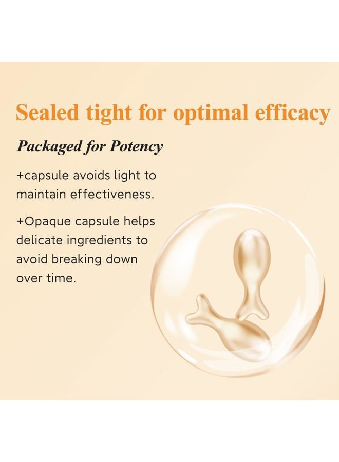 Vitamin C Super Serum for Face - Anti Aging Vitamin E Facial Serum Capsules with Niacinamide, Vit C Serum Oil for Women, Even Skin Tone, Reduce Wrinkles, Moisturise, Travel Friendly (38 Capsules)