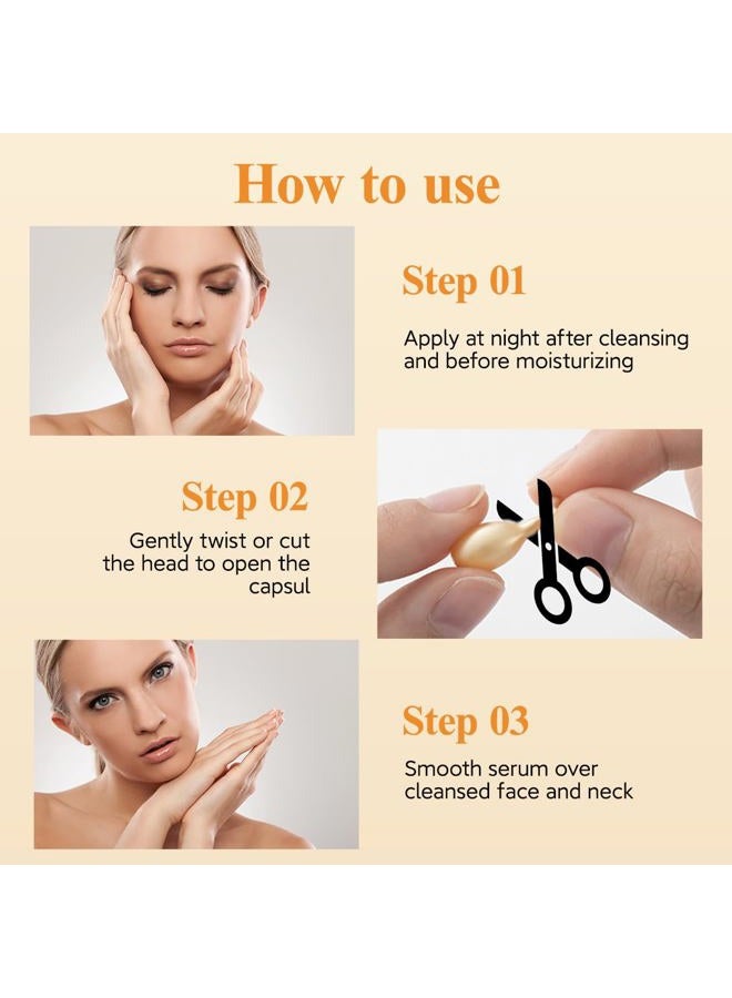 Vitamin C Super Serum for Face - Anti Aging Vitamin E Facial Serum Capsules with Niacinamide, Vit C Serum Oil for Women, Even Skin Tone, Reduce Wrinkles, Moisturise, Travel Friendly (38 Capsules)