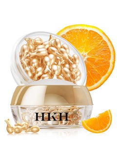 HKH Vitamin C Super Serum for Face - Anti Aging Vitamin E Facial Serum Capsules with Niacinamide, Vit C Serum Oil for Women, Even Skin Tone, Reduce Wrinkles, Moisturise, Travel Friendly (38 Capsules)  - Image 1