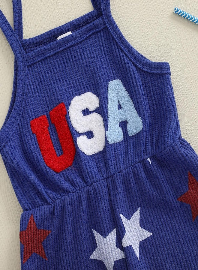 Socutebabe طقم ملابس Socutebabe للأطفال الصغار بمناسبة عيد الاستقلال الأمريكي، يتكون من رومبير وشورت وجمبسوت باللونين الأحمر والأبيض والأزرق، مناسب للفتيات (مقاس 3-4 سنوات). - Image 4