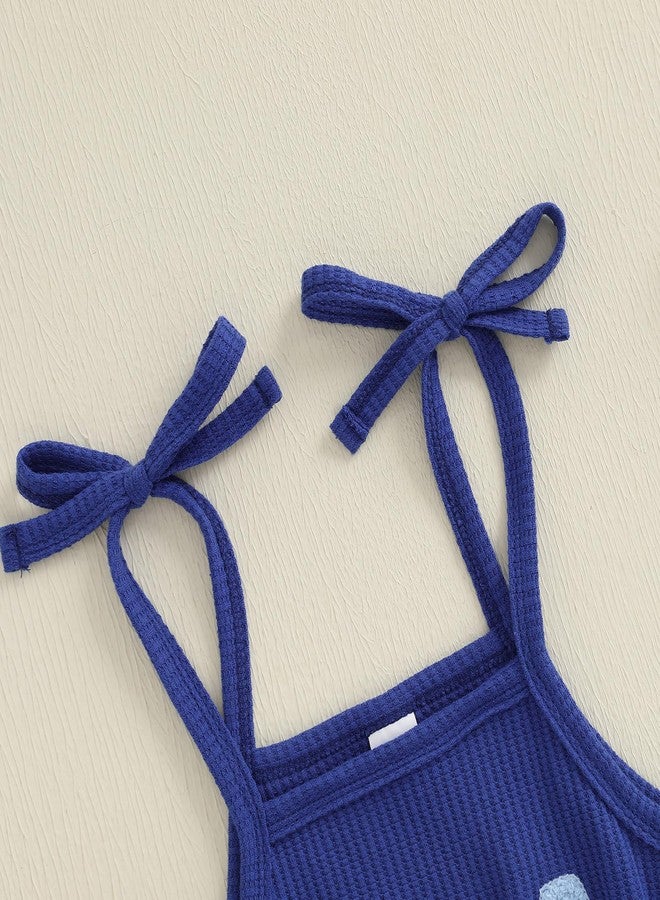 Socutebabe طقم ملابس Socutebabe للأطفال الصغار بمناسبة عيد الاستقلال الأمريكي، يتكون من رومبير وشورت وجمبسوت باللونين الأحمر والأبيض والأزرق، مناسب للفتيات (مقاس 3-4 سنوات). - Image 3