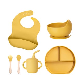 Baby Feeding Set Silicone Bowl Spoon Fork Yellow 6-piece wooden handle - pzsku/ZB3AF4B038CDF09129071Z/45/1746225760/4130e965-81c6-4a43-af13-cf4cccb1965a