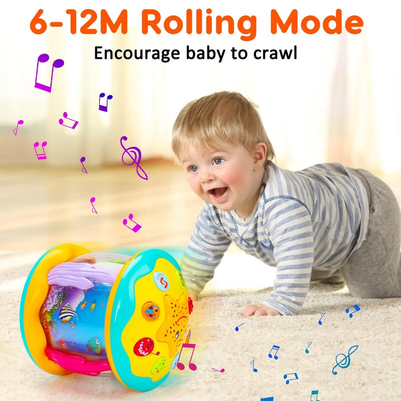 Tsomtto Baby Musical Light Up Tummy Time Toy Ocean Rotating Projector Infant 18 Month Baby Aquarium Learning Crawling Birthday Newborn for 1 2 3 Year Old Boy Girl - Image 4