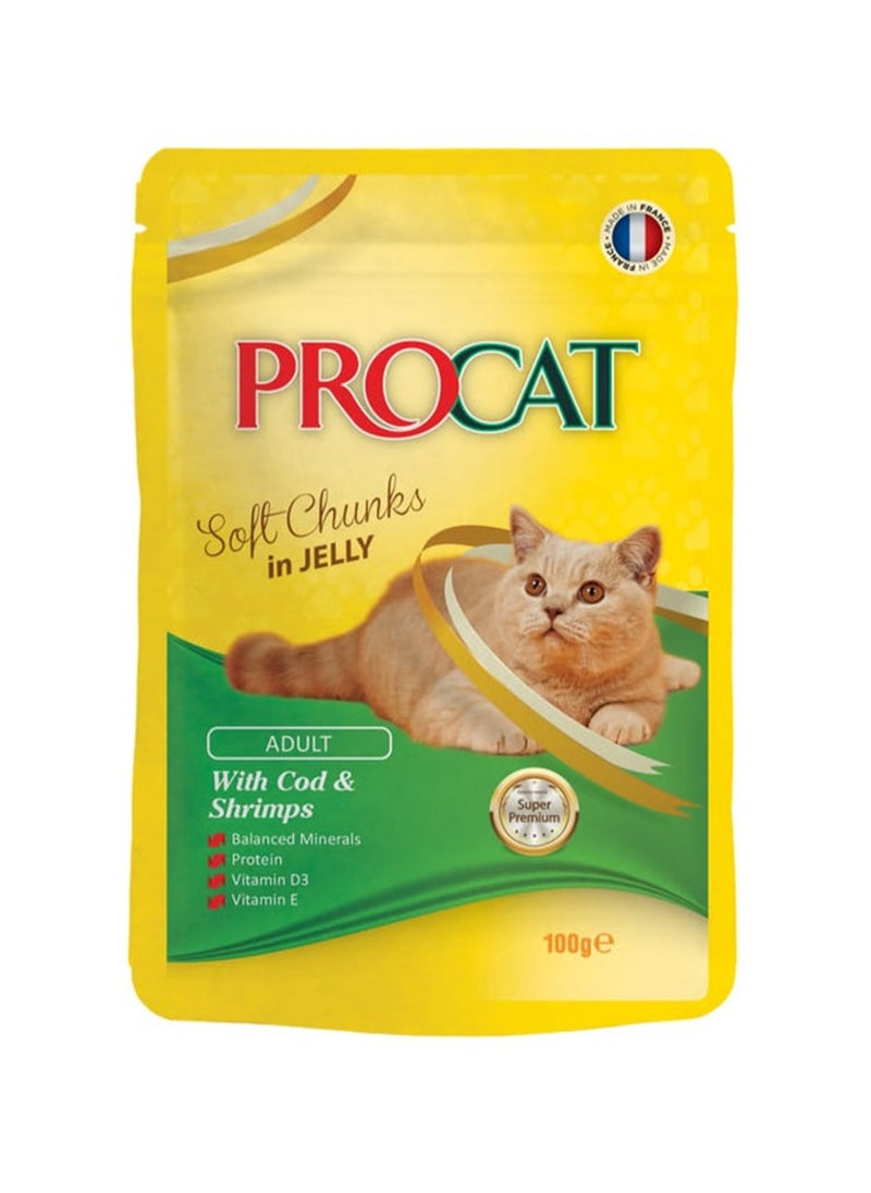 PROCAT PROCAT Soft chunks in jelly with Cod & shrimps100 gm 
