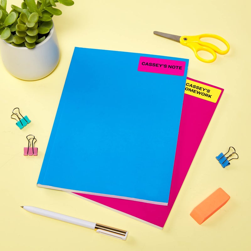 Avery Printable Address Labels with Sure Feed, 1" x 2-5/8", Assorted Neon (Magenta, Green and Yellow), 450 Blank Mailing Labels for Laser and Inkjet Printers (5979) - Image 4