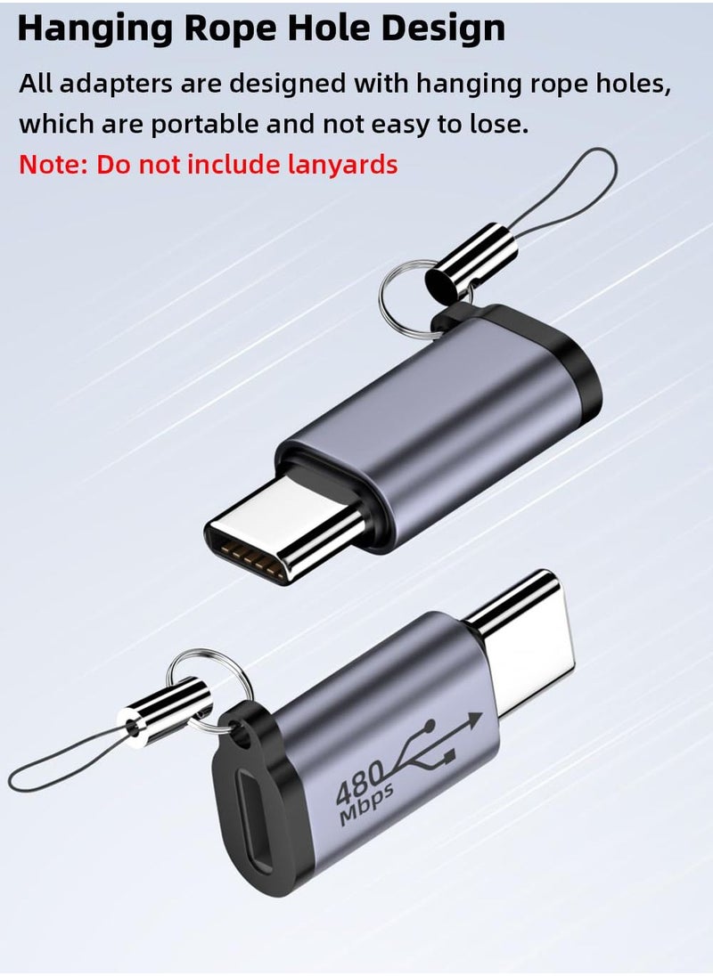 Excefore - 8 Pack USB C/Lightning to Micro USB Adapter,  Micro USB/Lighting to USB C Extender, USB C/Micro USB to Mini USB Connector use any interface(Black) - Image 1