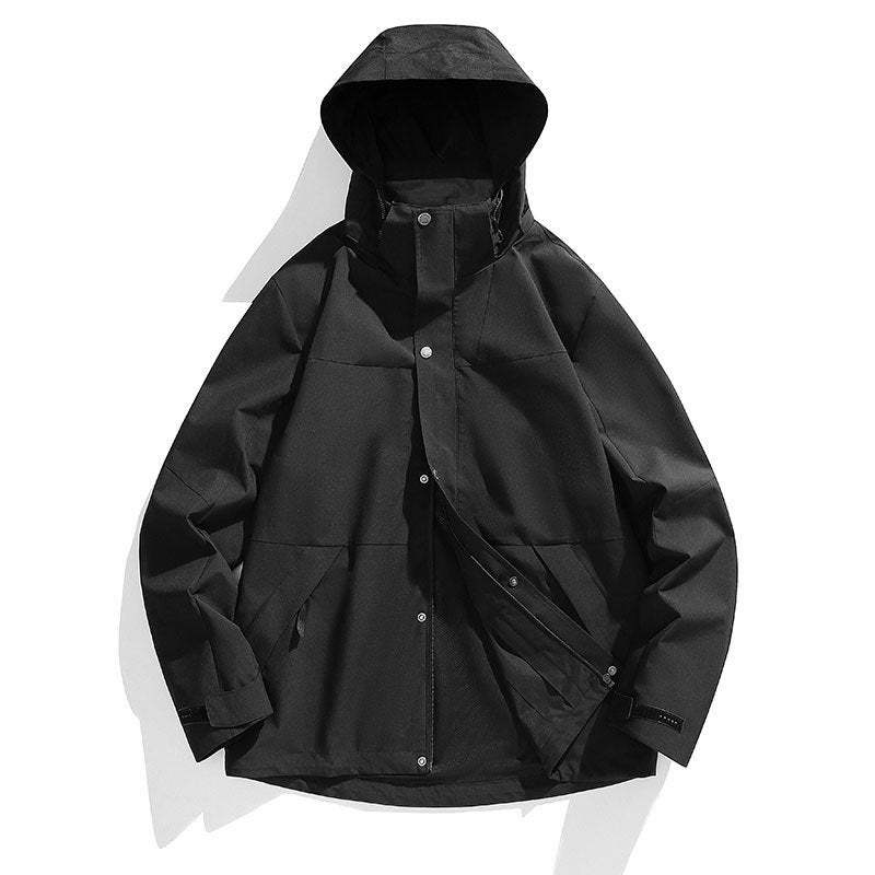 Autumn 2024 Outdoor Jacket Two-Piece Fleece Liner High Street Fashion Couple Trendy Jacket Mens Wear 188-Dark Khaki - Image 3