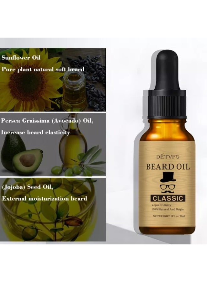 Influence Germany DÉTVFO Classic Beard Oil – 100% Natural, Vegan-Friendly, 30ml - Image 3