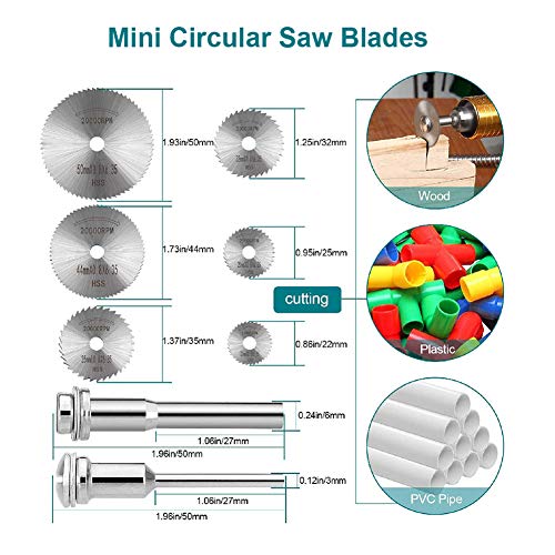 shengbenhao 8Pcs Rotary Drill Saw Blades, Steel Saw Disc Wheel Cutting Blades with 1/8" Straight Shank Mandrel for Dremel Fordom Drills Rotary Tools (Power Tools are not Included) - Image 2