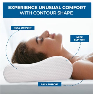 Nova Pro Memory Foam Cervical Neck Pillow for sleeping | Ergonomic Orthopedic Medical Pillows for Neck support,shoulder and Pain Relief | Medicated Pillows for Side, Back and Stomach Sleeper- White - view 2