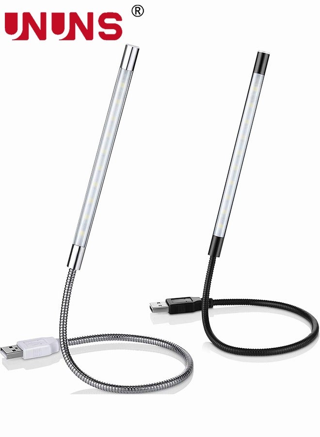 يو إن يو إن أس قطعتان من ضوء USB LED ضوء USB لأجهزة الكمبيوتر المحمول لوحة المفاتيح ضوء معقوفة ضوء الكمبيوتر عصا مرنة عكس الضوء LED مصباح اللمس التبديل لقراءة الكتاب - Image 1
