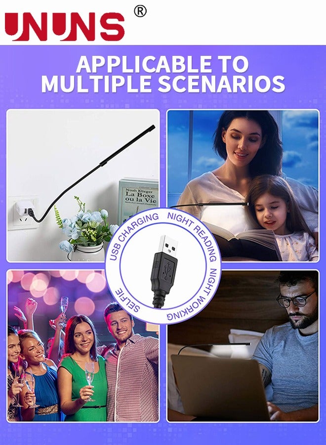 يو إن يو إن أس قطعتان من ضوء USB LED ضوء USB لأجهزة الكمبيوتر المحمول لوحة المفاتيح ضوء معقوفة ضوء الكمبيوتر عصا مرنة عكس الضوء LED مصباح اللمس التبديل لقراءة الكتاب - Image 5