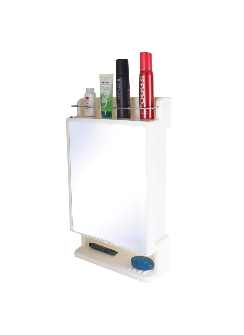 HomeBliss Home Bliss Rich Look Bathroom Cabinet with Mirror Wall Mounted Single Mirror Door Storage Cabinet Bathroom Cabinet White  - Image 1