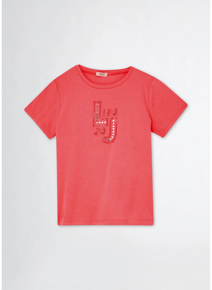 Liu Jo Cotton T-Shirt with Logo