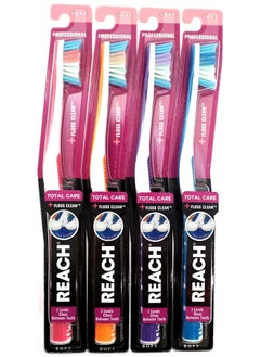 REACH Total Care Floss Clean Toothbrush Soft Full 1 Each (Colors May Vary) (Pack Of 4) 
