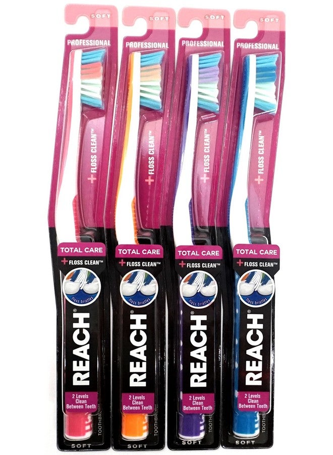 Total Care Floss Clean Toothbrush Soft Full 1 Each (Colors May Vary) (Pack Of 4)