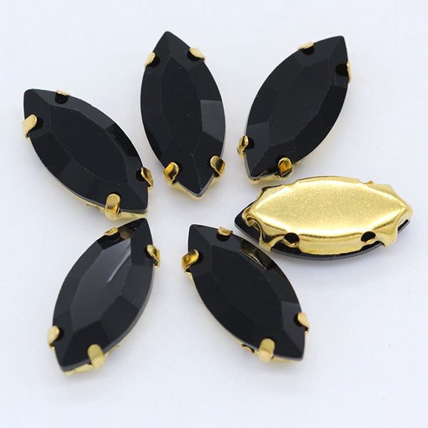 Wholesale horse eye crystal glass claw drill multi-specification hand-stitched claw drill DIY clothing wedding dress bag shoes accessories Black 