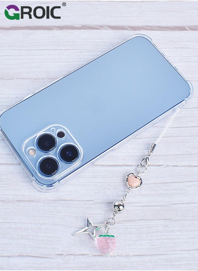 GROIC 4 PCS Cute Phone Charms, Y2K Cell Phone Charms Strap, Pink Strawberry Butterfly Star Phone Charm Accessories for Phone Bag Keychain Airpods Camera Pendants Decor  - Image 5